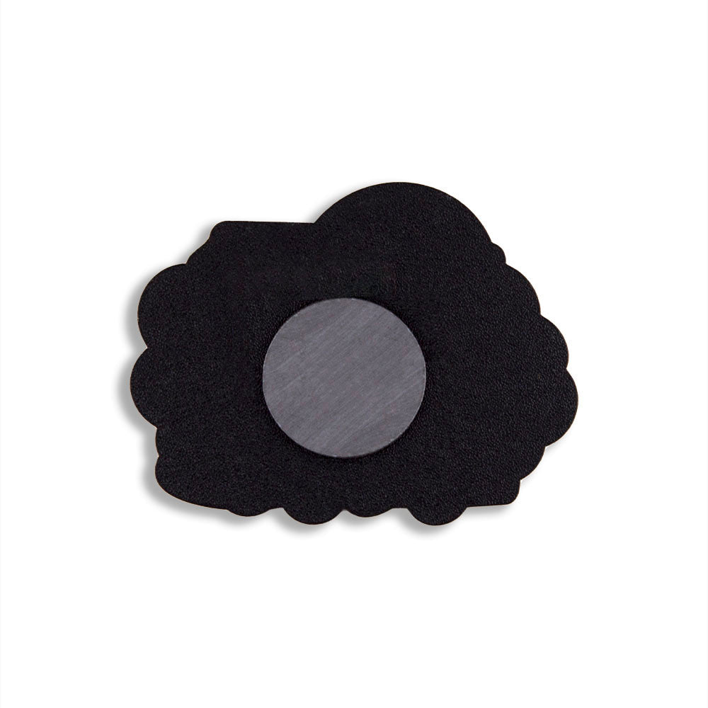 Backside of cutout style refrigerator magnet featuring I HEART SF artwork