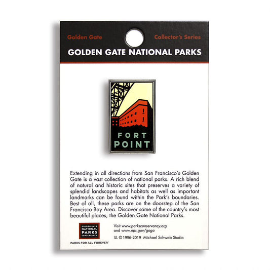 Fort Point pin with artwork by Michael Schwab