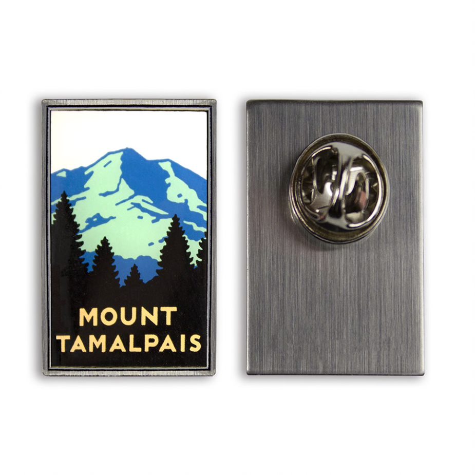 Mount Tamalpais pin with artwork by Michael Schwab